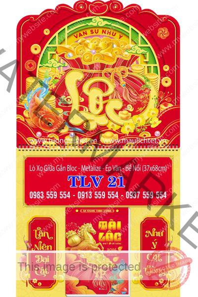 Lịch bloc lò xo giữa Chữ lộc