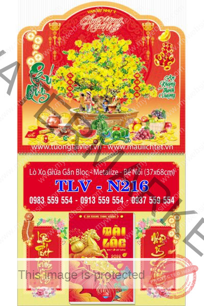 Lịch bloc lò xo giữa Mai vàng