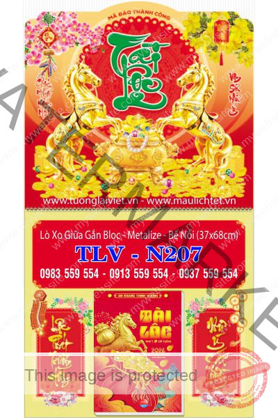 Lịch bloc lò xo giữa Xuân Tài Lộc